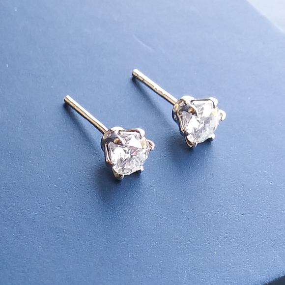 NEW 1ctw Moissanite Martini Diamond Stud UNISEX Earrings in Silver Certified - Picture 5 of 15